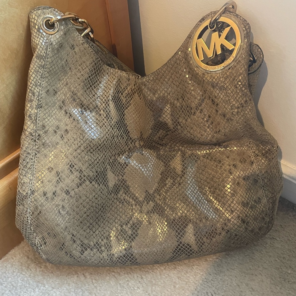 Michael Kors faux snake skin tote
